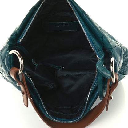 Chanel Glazed Calfskin On The Road Hobo Blue 5 of 10