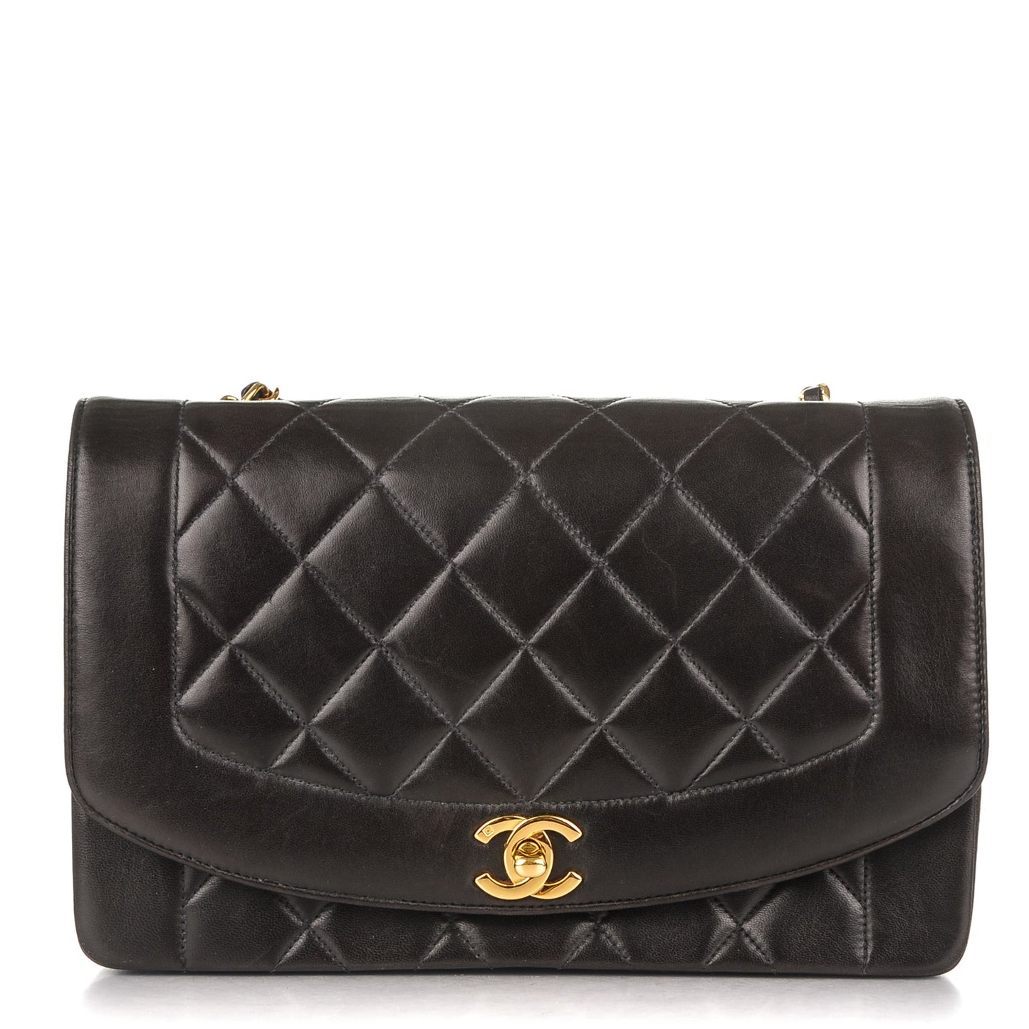 Lambskin Quilted Medium Single Flap Black