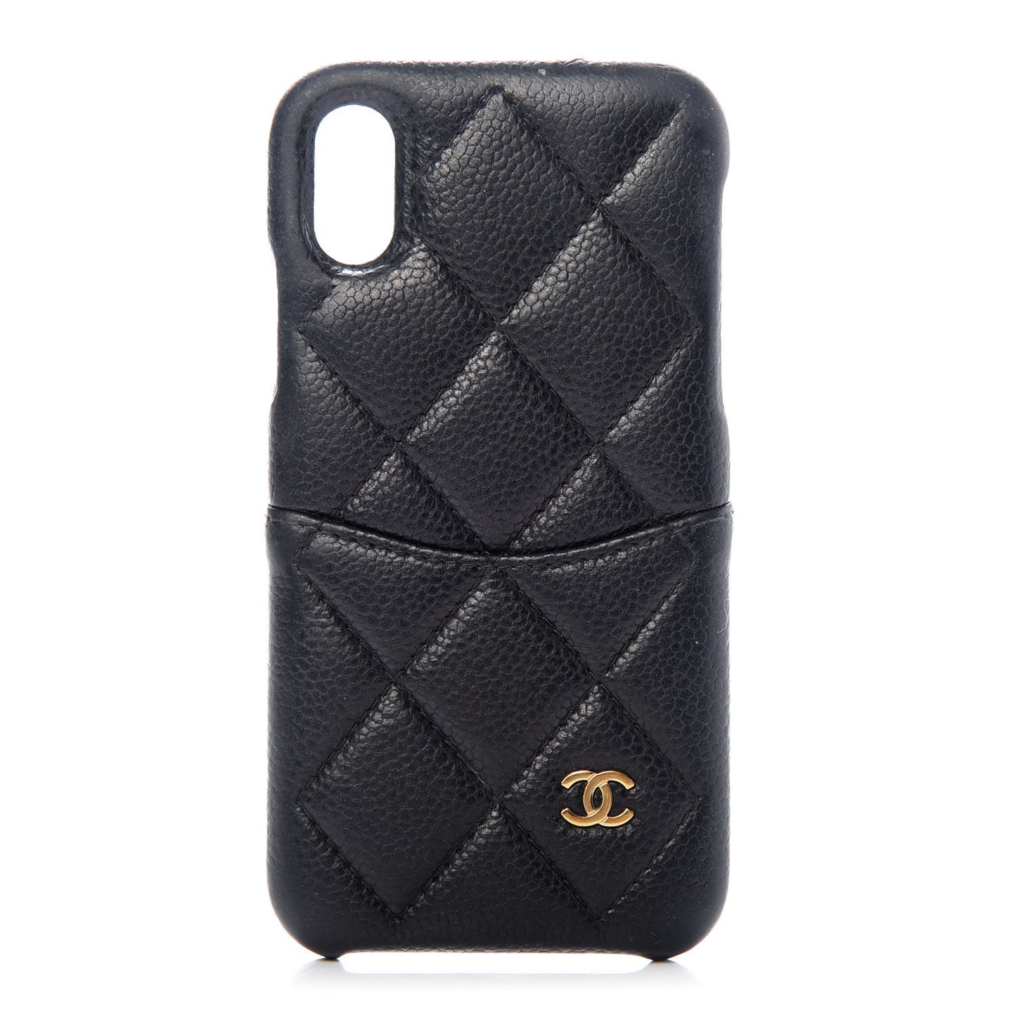 Caviar Quilted iPhone X Coco Tech Case Black