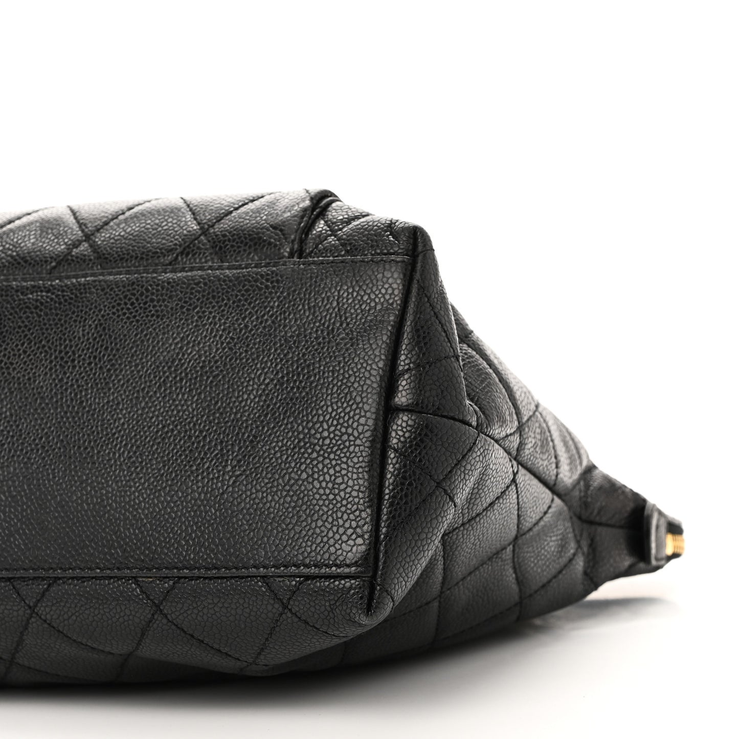 Caviar Quilted Flap Shoulder Bag Black
