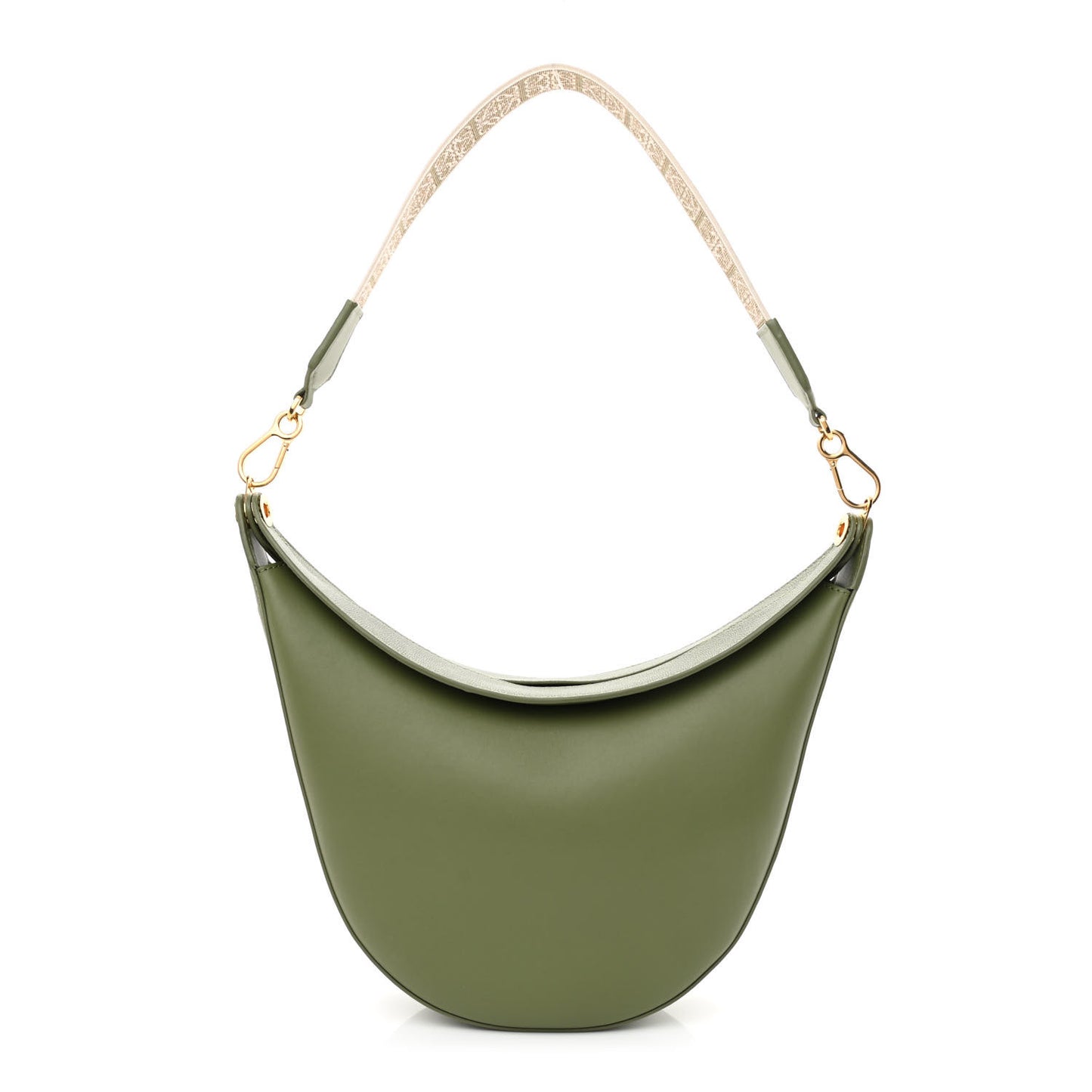 Satin Calfskin Jacquard Luna Bag Avocado Green