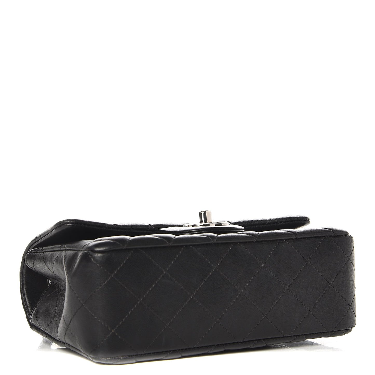 Lambskin Quilted Mini Rectangular Flap Black