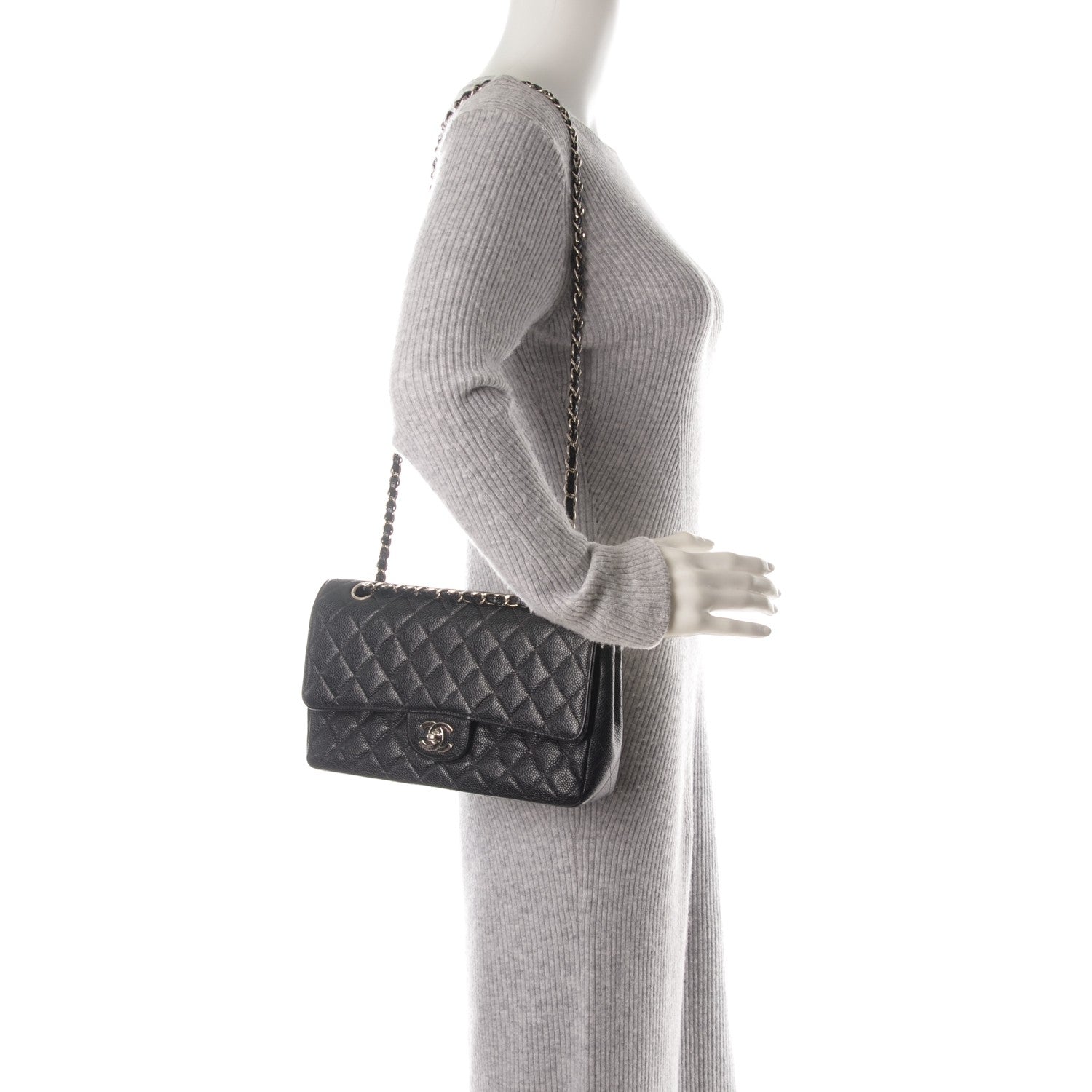 Chanel Caviar Quilted Medium Double Flap Black 2 of 7