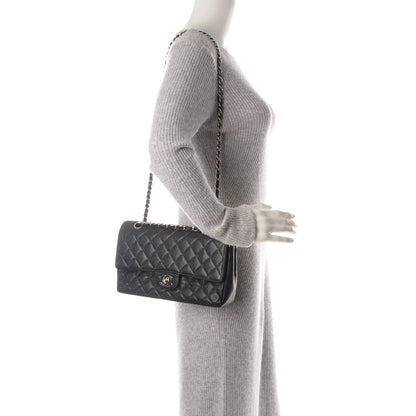 Chanel Caviar Quilted Medium Double Flap Black 2 of 7