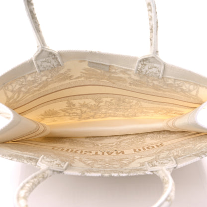 Christian Dior Canvas Embroidered Large Around The World Book Tote Gold 5 of 11