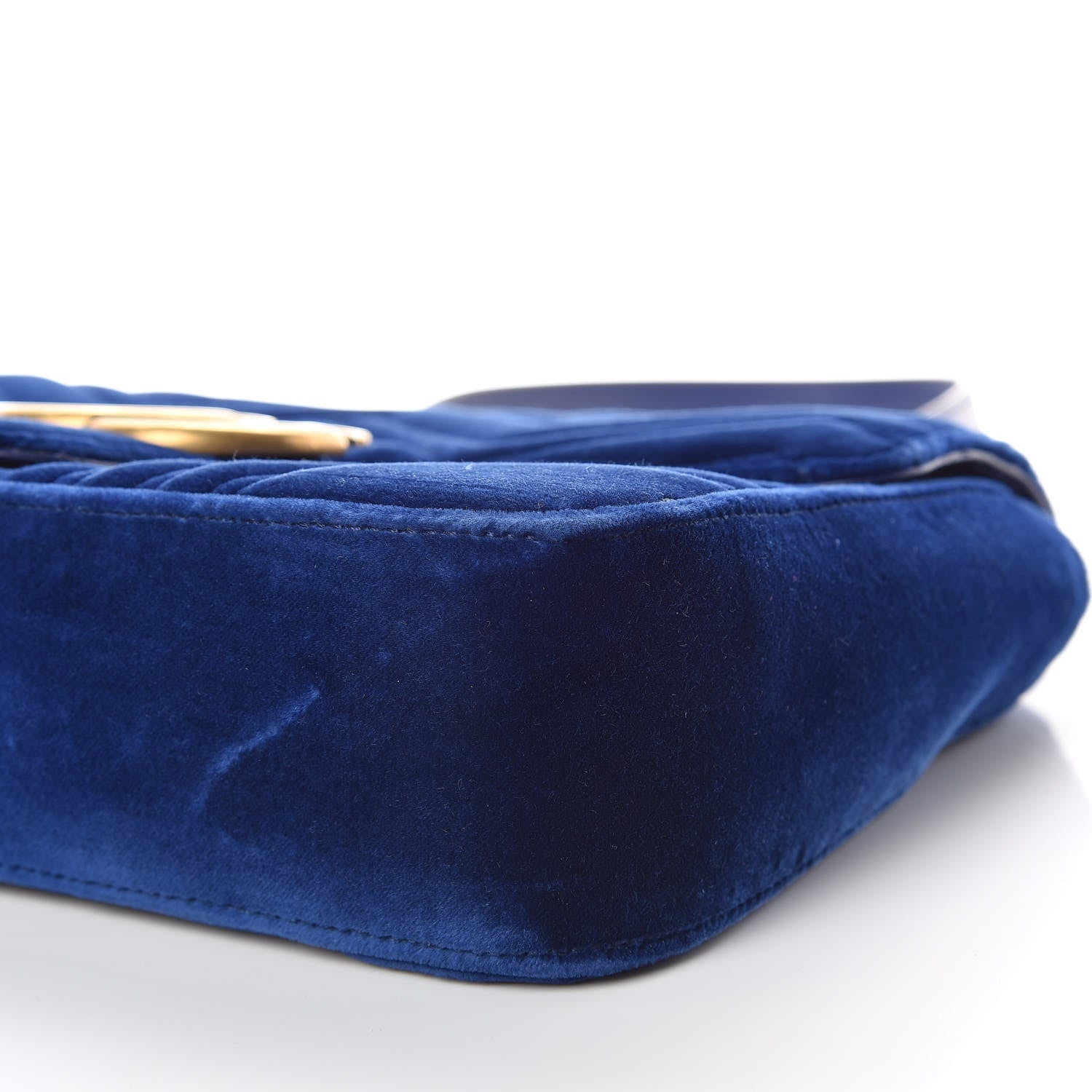 Gucci Velvet Matelasse Medium GG Marmont Shoulder Bag Cobalt Blue 11 of 11