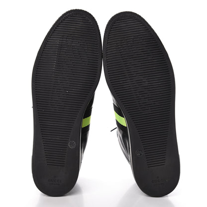 Gucci Calfskin GG Viaggio High-Top Sneakers 10.5 Black Green Fluo 9 of 20