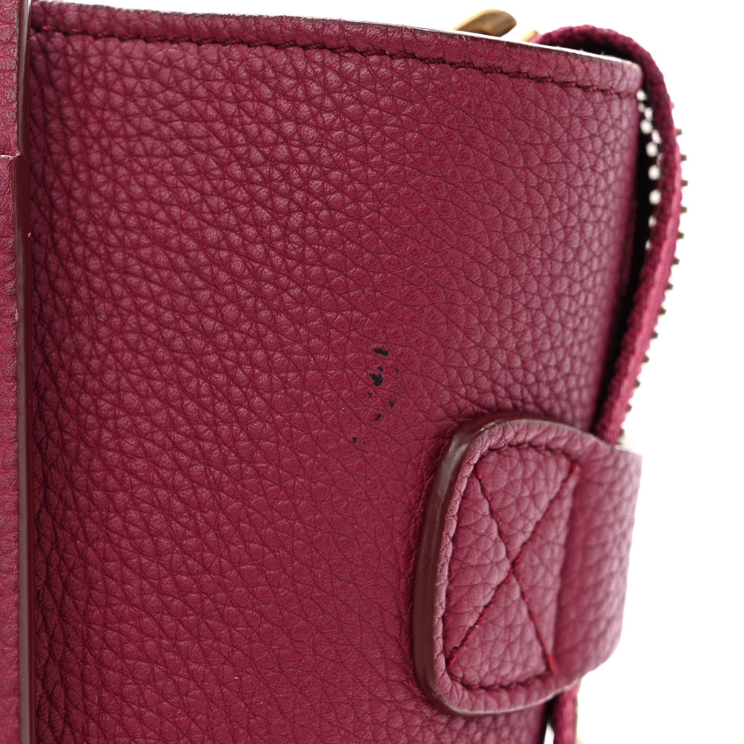 Celine Drummed Calfskin Micro Luggage Plum 11 of 12