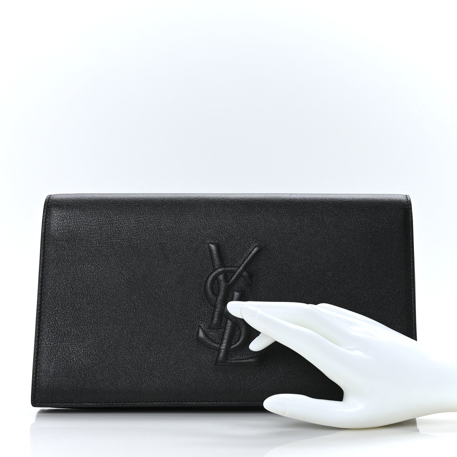 Saint Laurent Calfskin Monogram Large Belle De Jour Clutch Black 3 of 9
