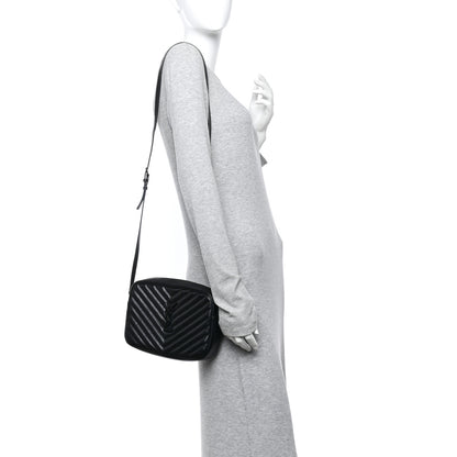 Saint Laurent Calfskin Matelasse Monogram Monochrome Lou Camera Bag Black 2 of 11