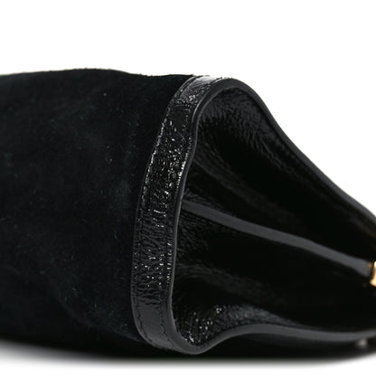 Gucci Suede Patent GG Web Medium Ophidia Chain Shoulder Bag Black 9 of 9
