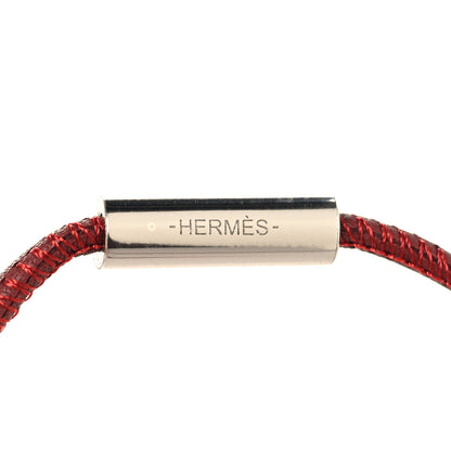 Hermes Buffalo Horn Lacquer H Equipe Pendant Necklace Rouge Rose Multicolor 4 of 4