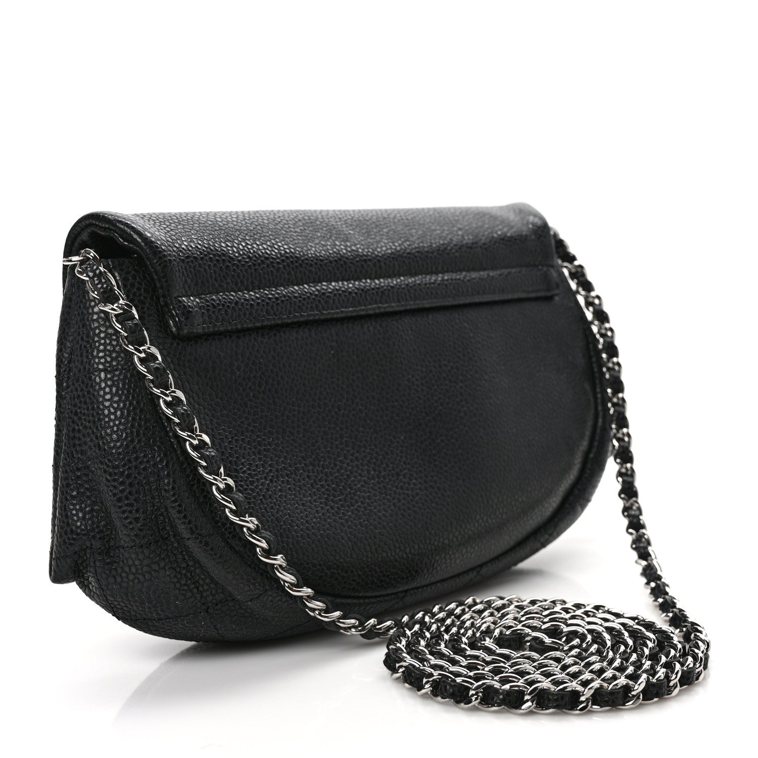 Chanel Caviar Half Moon Wallet On Chain WOC Black 3 of 11
