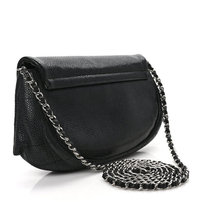 Chanel Caviar Half Moon Wallet On Chain WOC Black 3 of 11