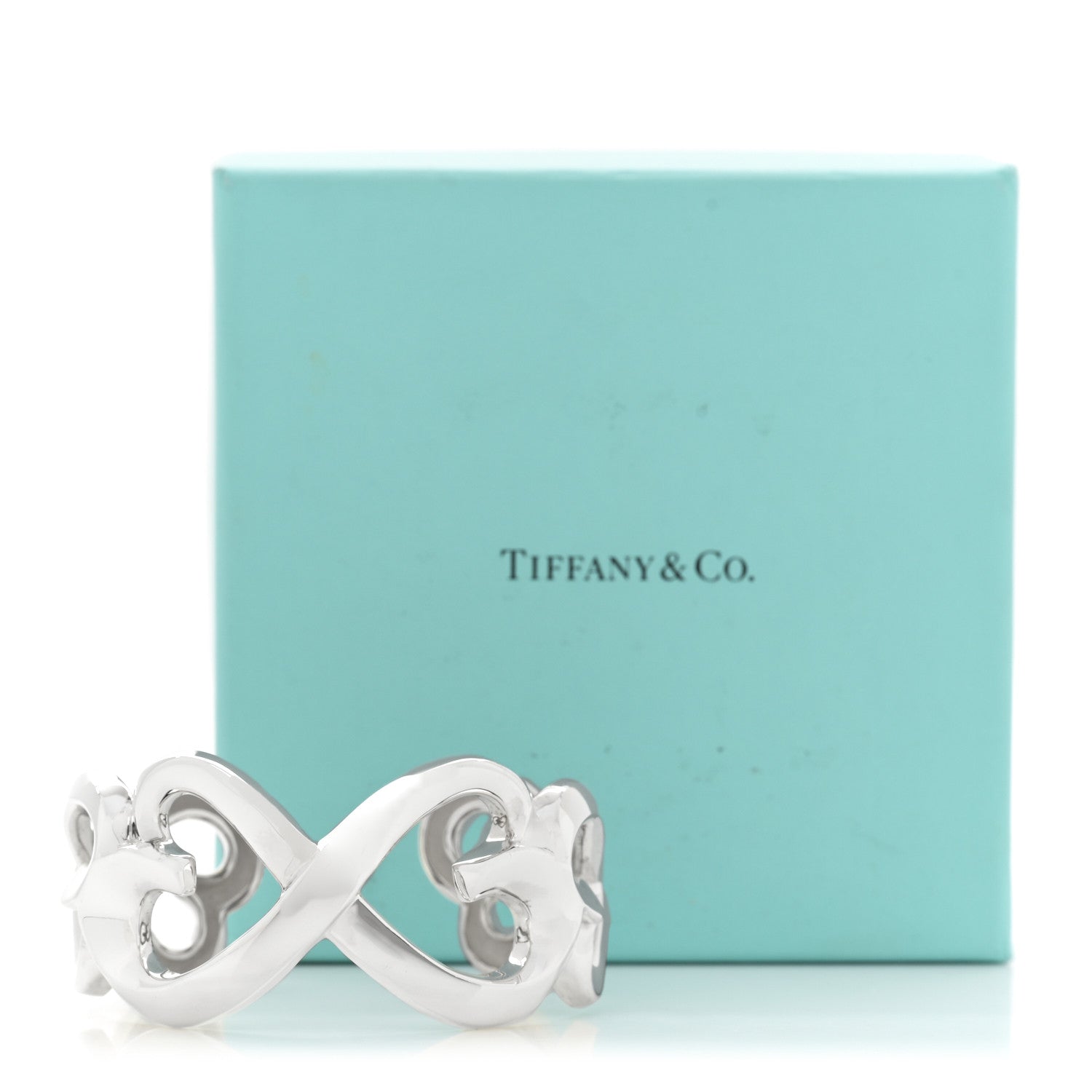 Tiffany Sterling Silver Paloma Picasso Double Loving Heart Cuff Bracelet 5 of 5
