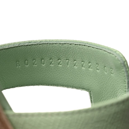 Hermes Epsom Oran Sandals 38 Vert Jade 6 of 9