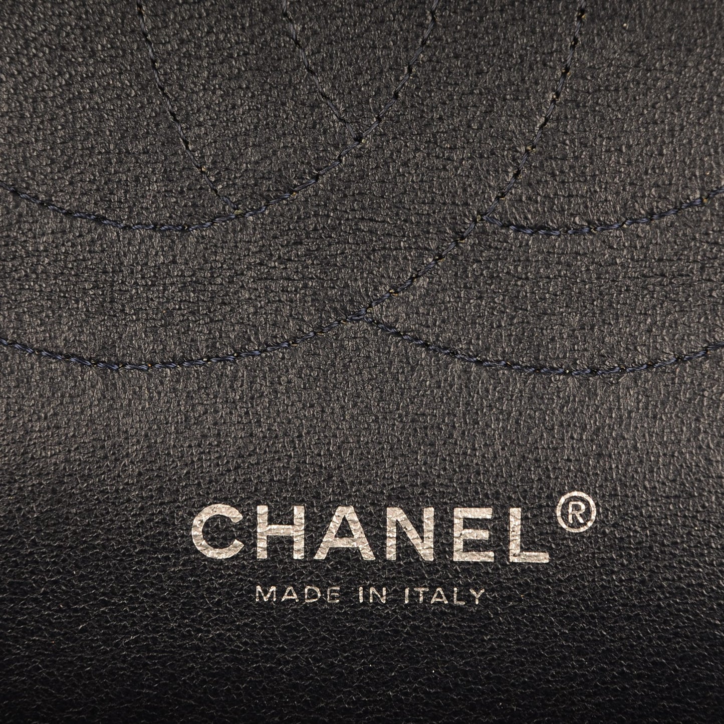 Caviar Quilted Jumbo Double Flap Navy Blue