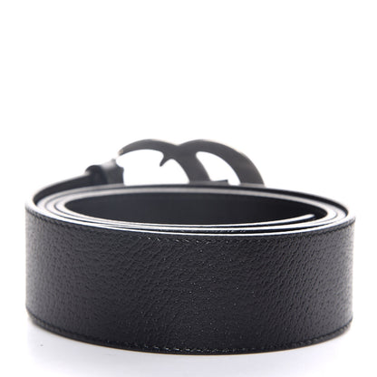 Gucci Textured Dollar Calfskin Nickel Double G 40mm Belt 115 46 Black 3 of 6
