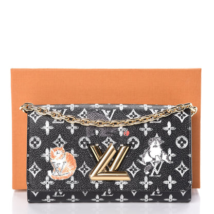 Louis Vuitton Catogram Twist Chain Wallet Black 11 of 11