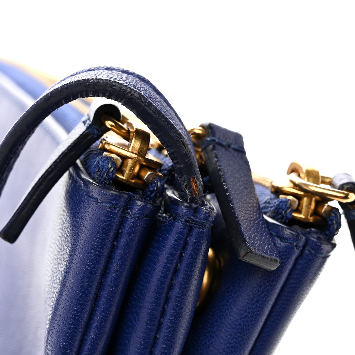 Celine Lambskin Large Trio Crossbody Bag Indigo 17 of 17