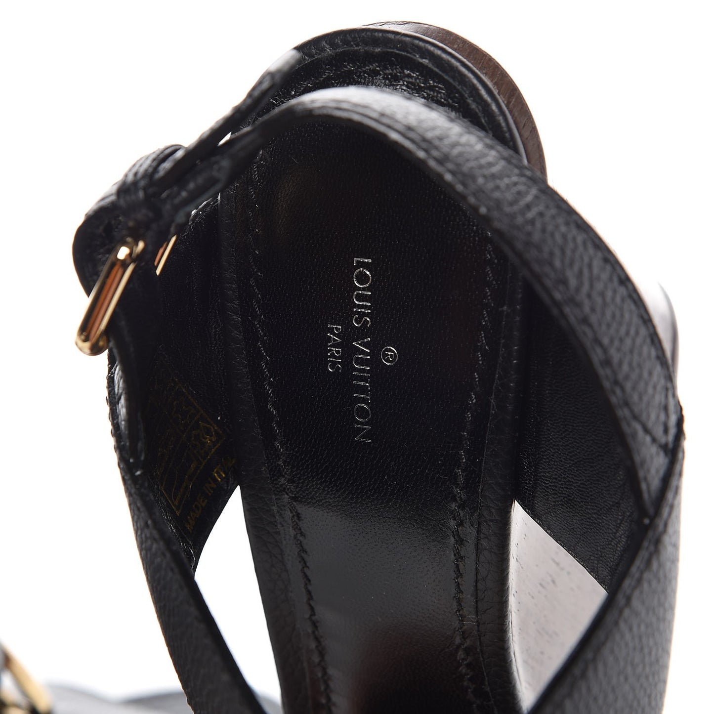 Calfskin Vedette Wedge Sandals 41 Black