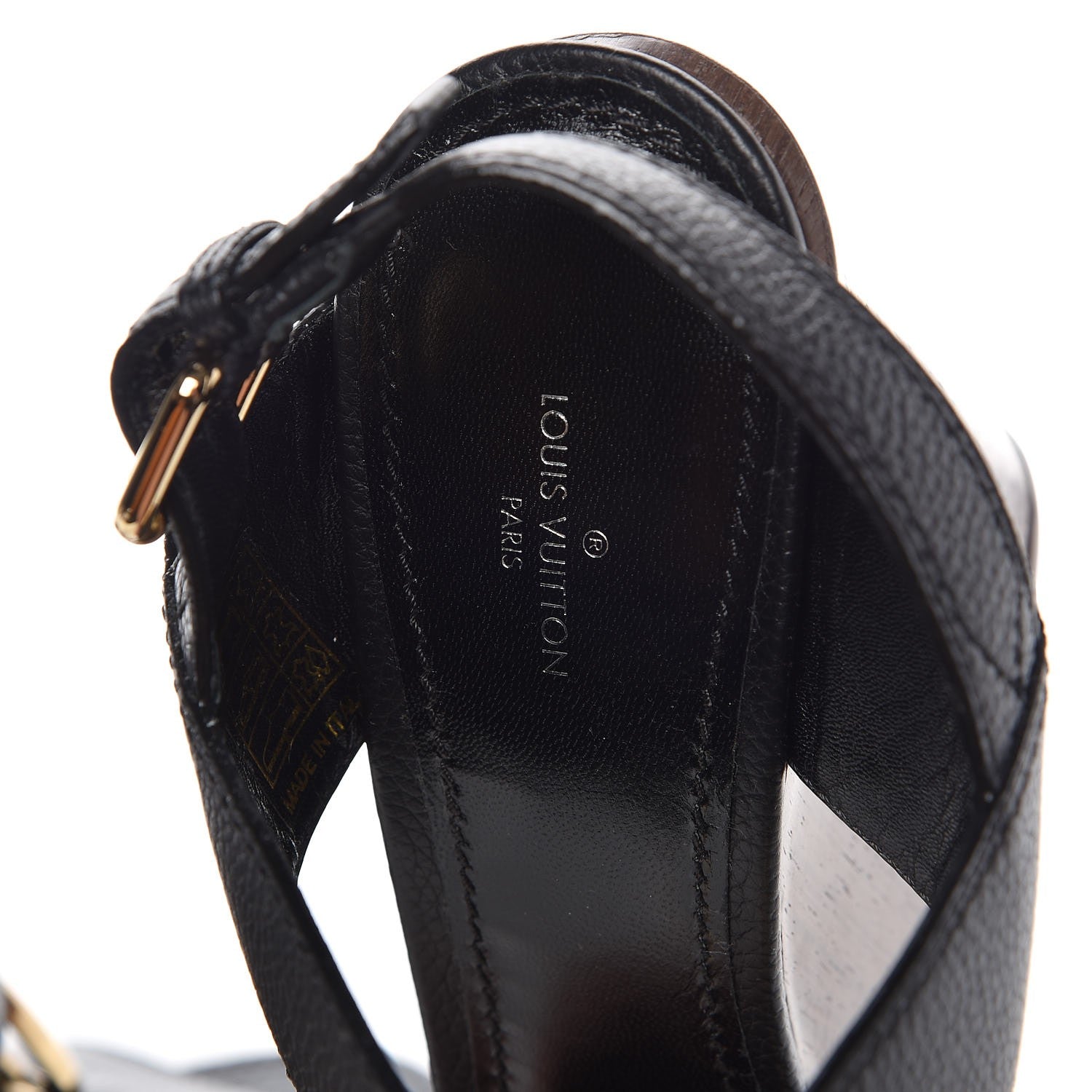Louis Vuitton Calfskin Vedette Wedge Sandals 41 Black 8 of 10