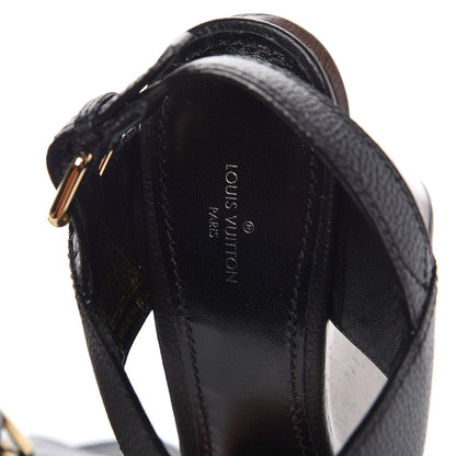 Louis Vuitton Calfskin Vedette Wedge Sandals 41 Black 8 of 10