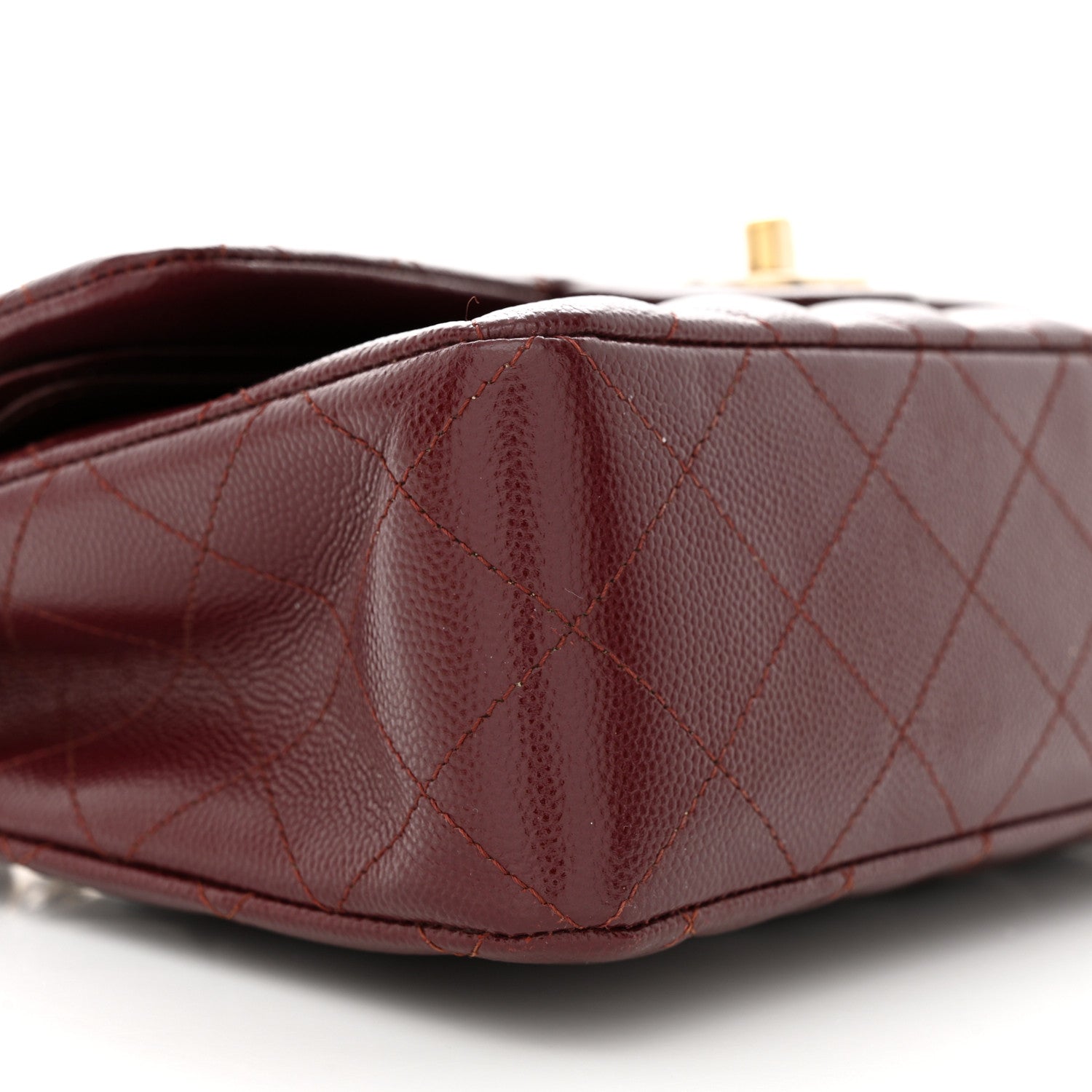Chanel Caviar Quilted Small Double Flap Burgundy 9 of 11