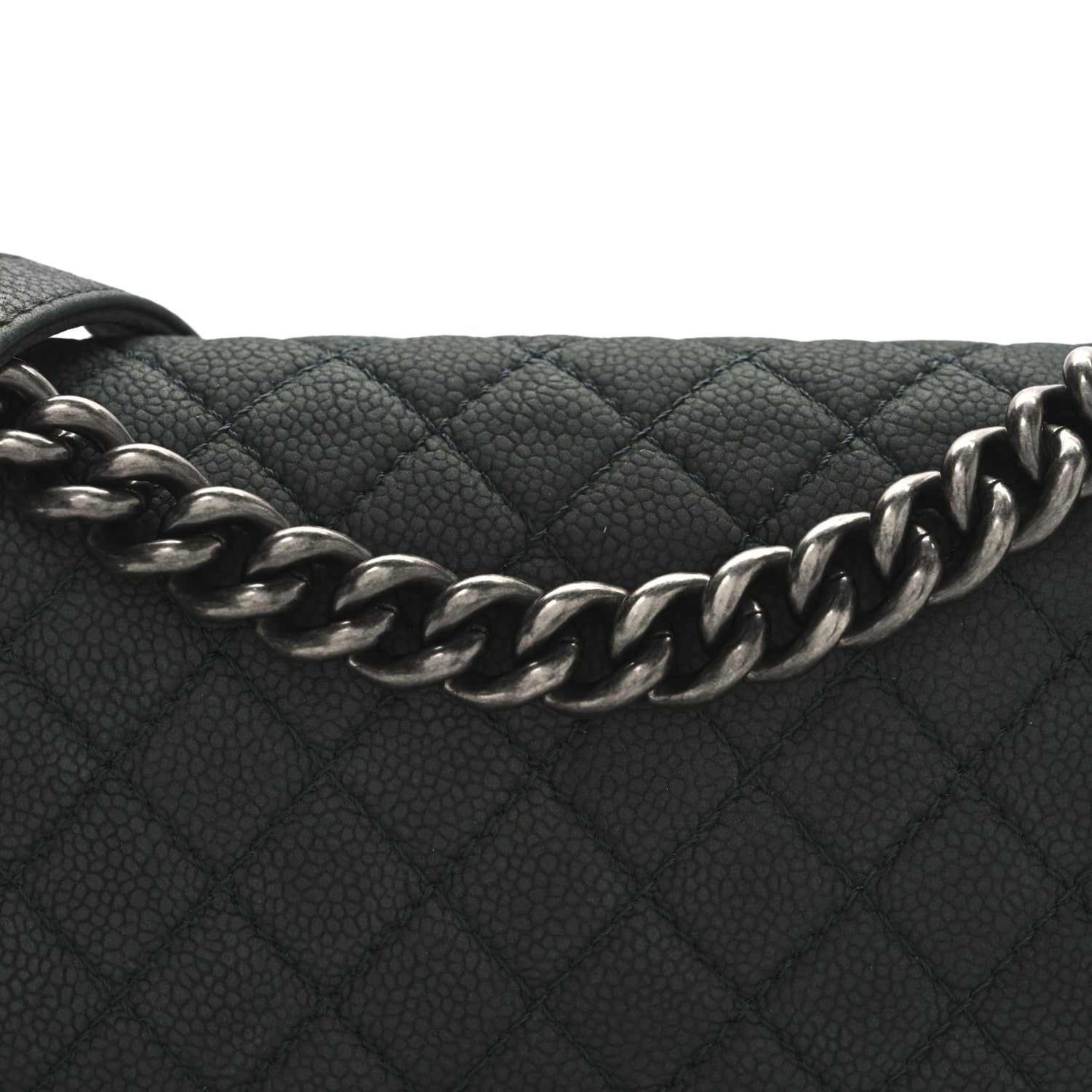 Chanel Iridescent Caviar Quilted Medium Boy Flap Dark Green 8 of 10