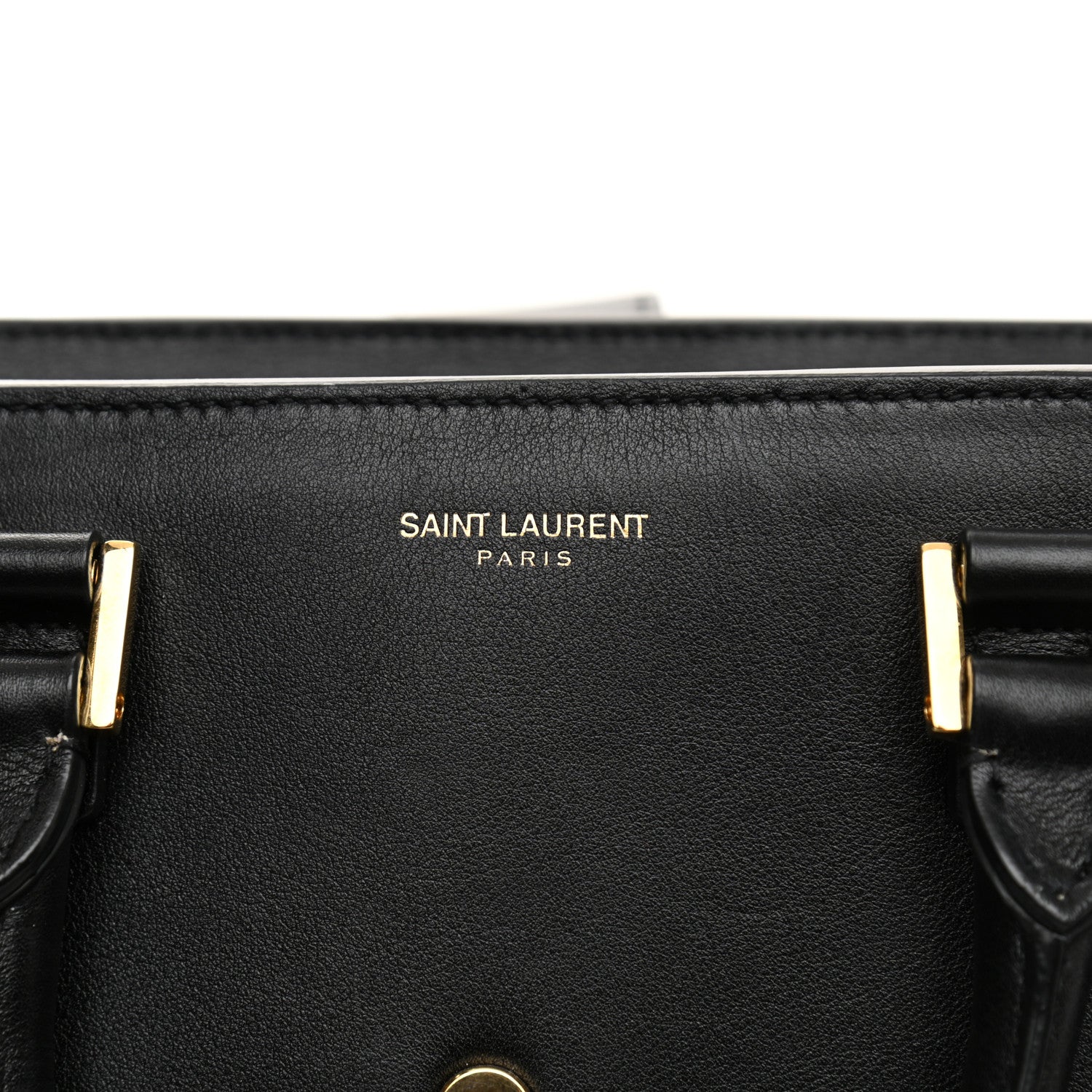 Saint Laurent Calfskin Monogram Baby Cabas Black 9 of 11