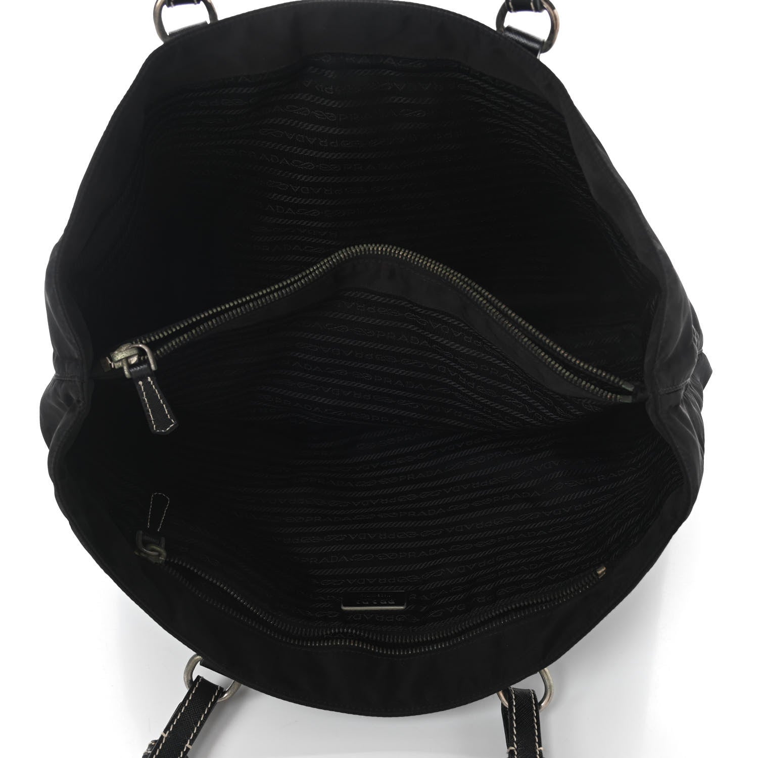 Prada Tessuto Nylon Saffiano Tote Black 4 of 4