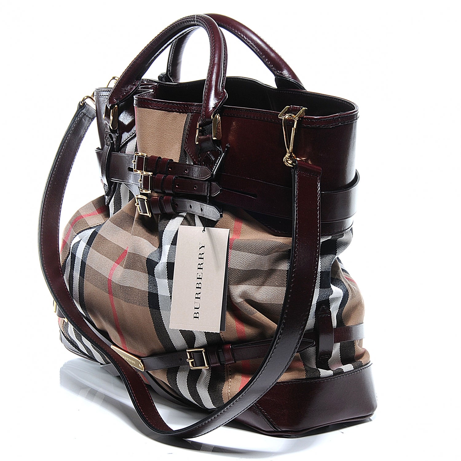 Burberry House Check Bridle Calfskin Medium Gosford Hobo 8 of 10