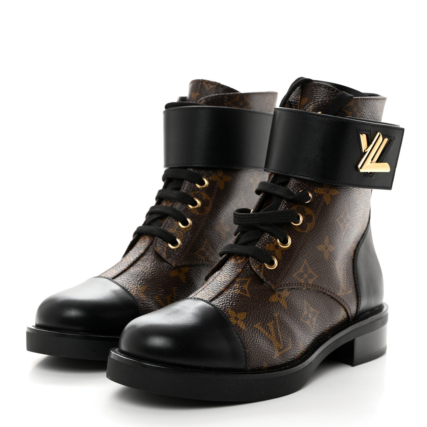 Calfskin Monogram Wonderland Flat Ranger Boots 38 Black
