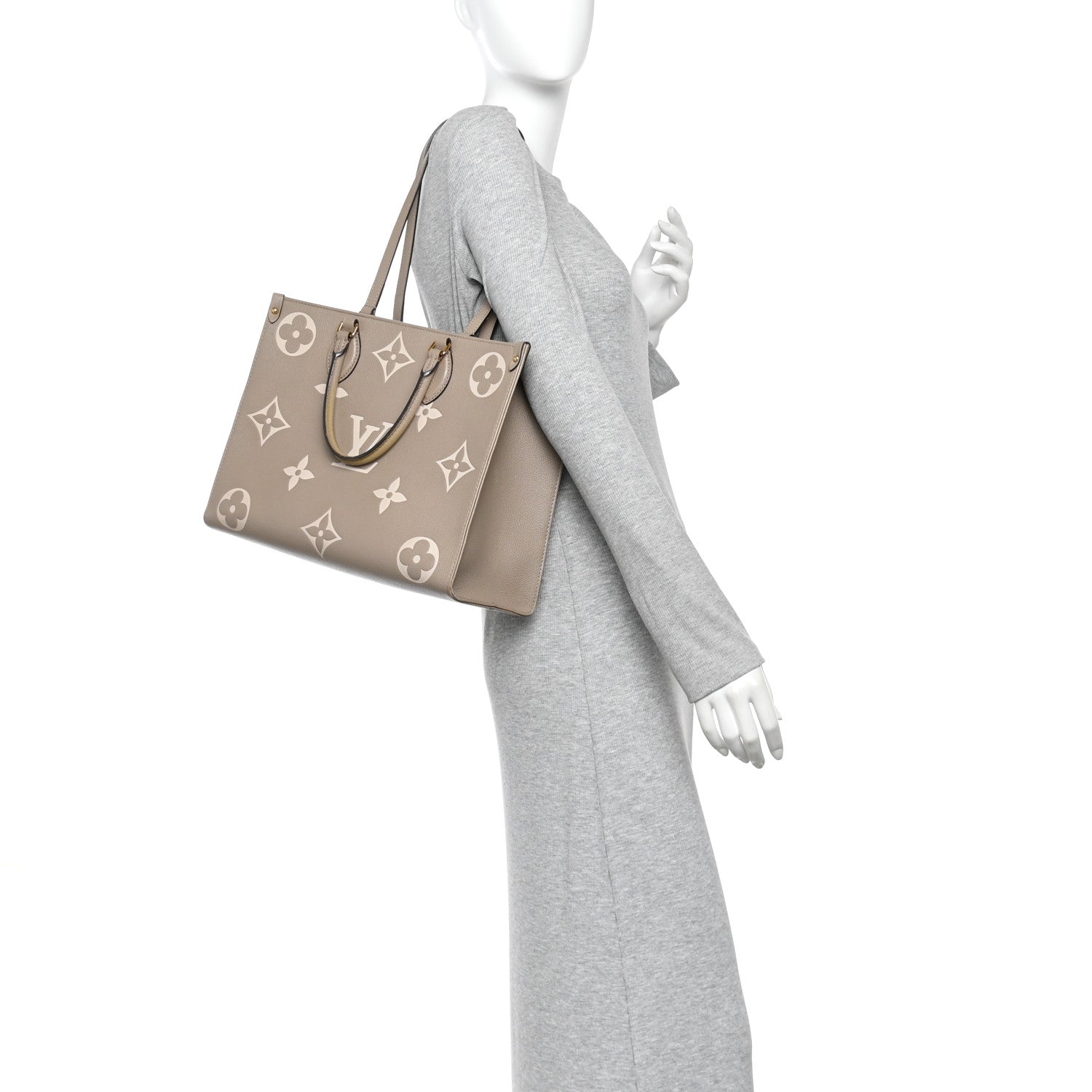 Louis Vuitton Empreinte Monogram Giant Onthego MM Tourterelle Creme 2 of 13