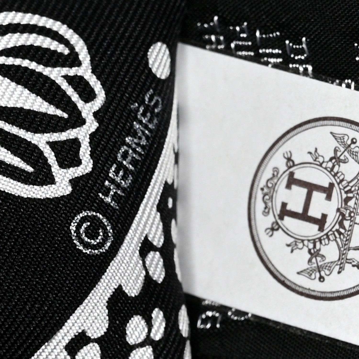 Hermes Silk Les Leopards Twilly Black White 3 of 4