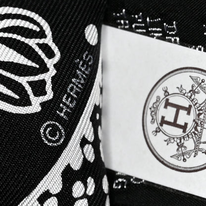 Hermes Silk Les Leopards Twilly Black White 3 of 4