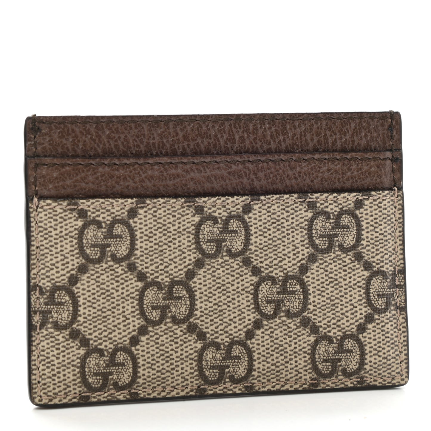 GG Supreme Monogram Ophidia Card Holder Brown
