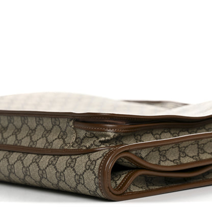Gucci GG Supreme Monogram Azalea Calfskin Retro Interlocking G Hanger Garment Bag Beige Ebony Brown Sugar 9 of 9