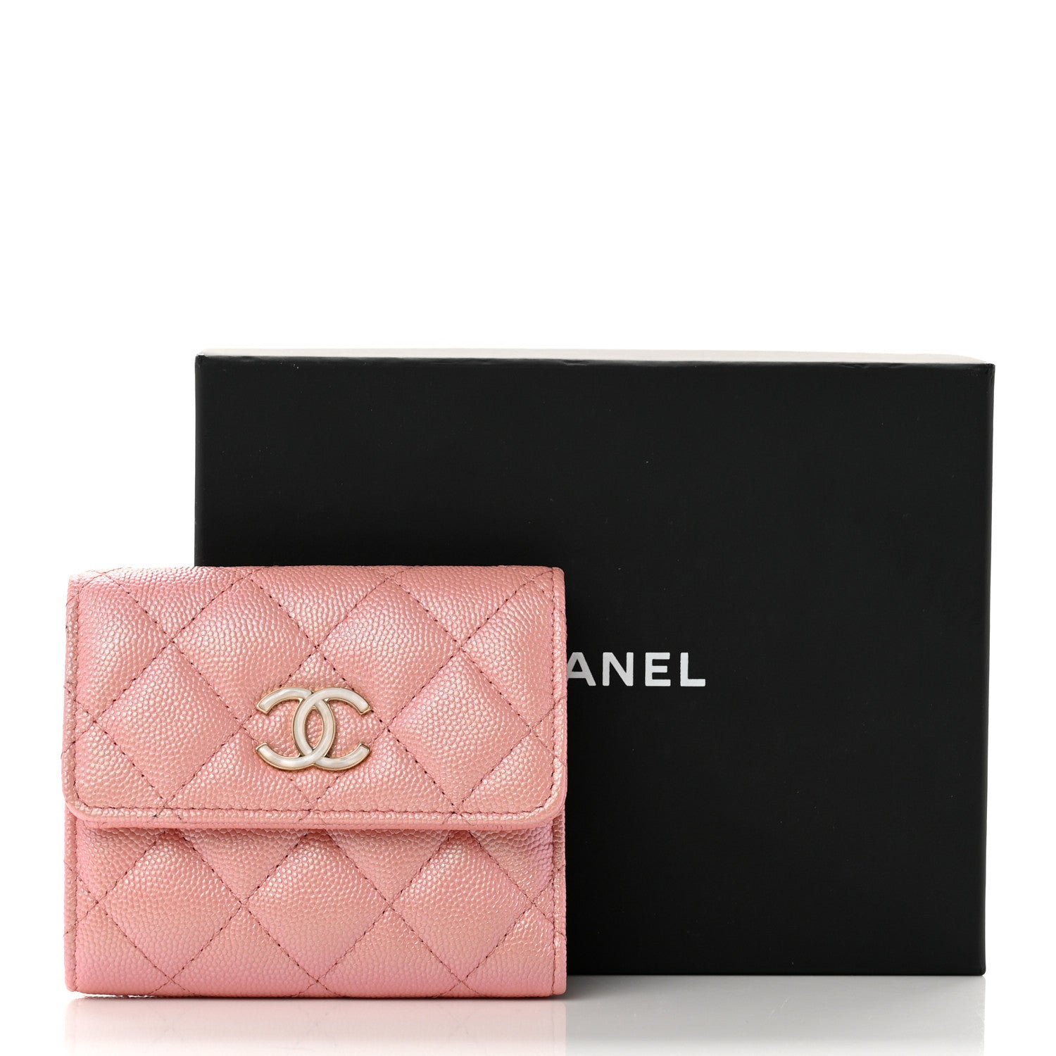 Chanel Iridescent Caviar Quilted Small Flap Wallet Rose Pink 9 of 9