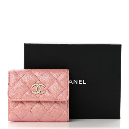 Chanel Iridescent Caviar Quilted Small Flap Wallet Rose Pink 9 of 9