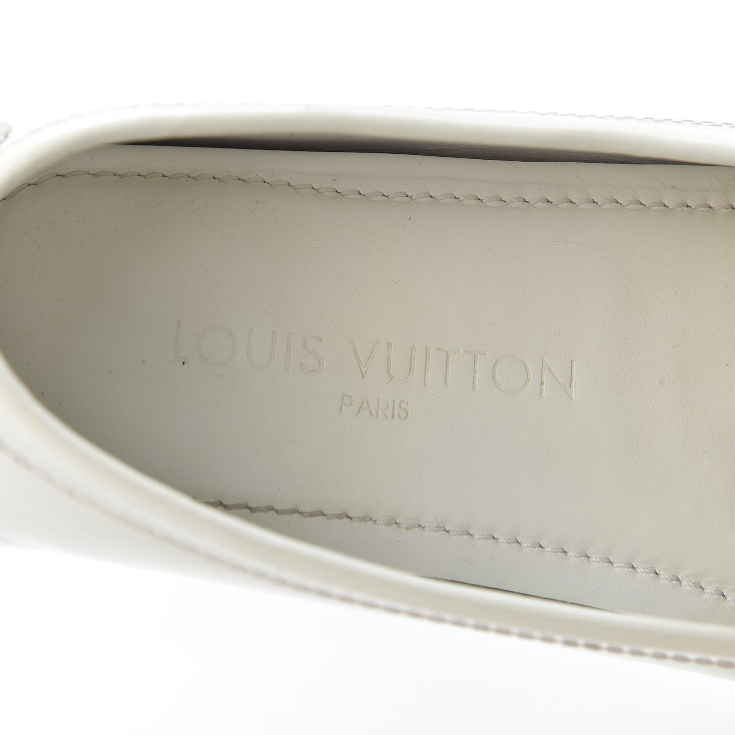 Louis Vuitton Patent Calfskin Oxford Loafers 37.5 White 7 of 9