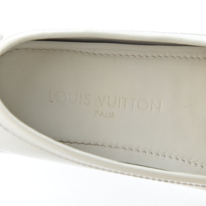 Louis Vuitton Patent Calfskin Oxford Loafers 37.5 White 7 of 9
