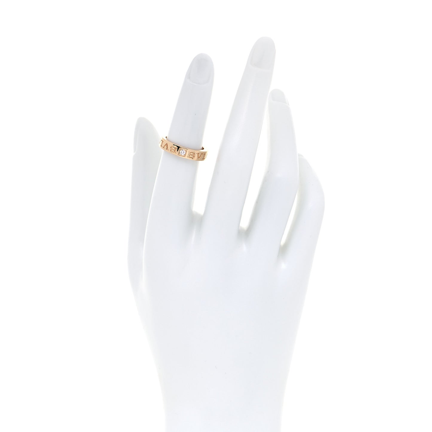 18K Yellow Gold Diamond B.Zero1 Essential Band Ring 49 4.75