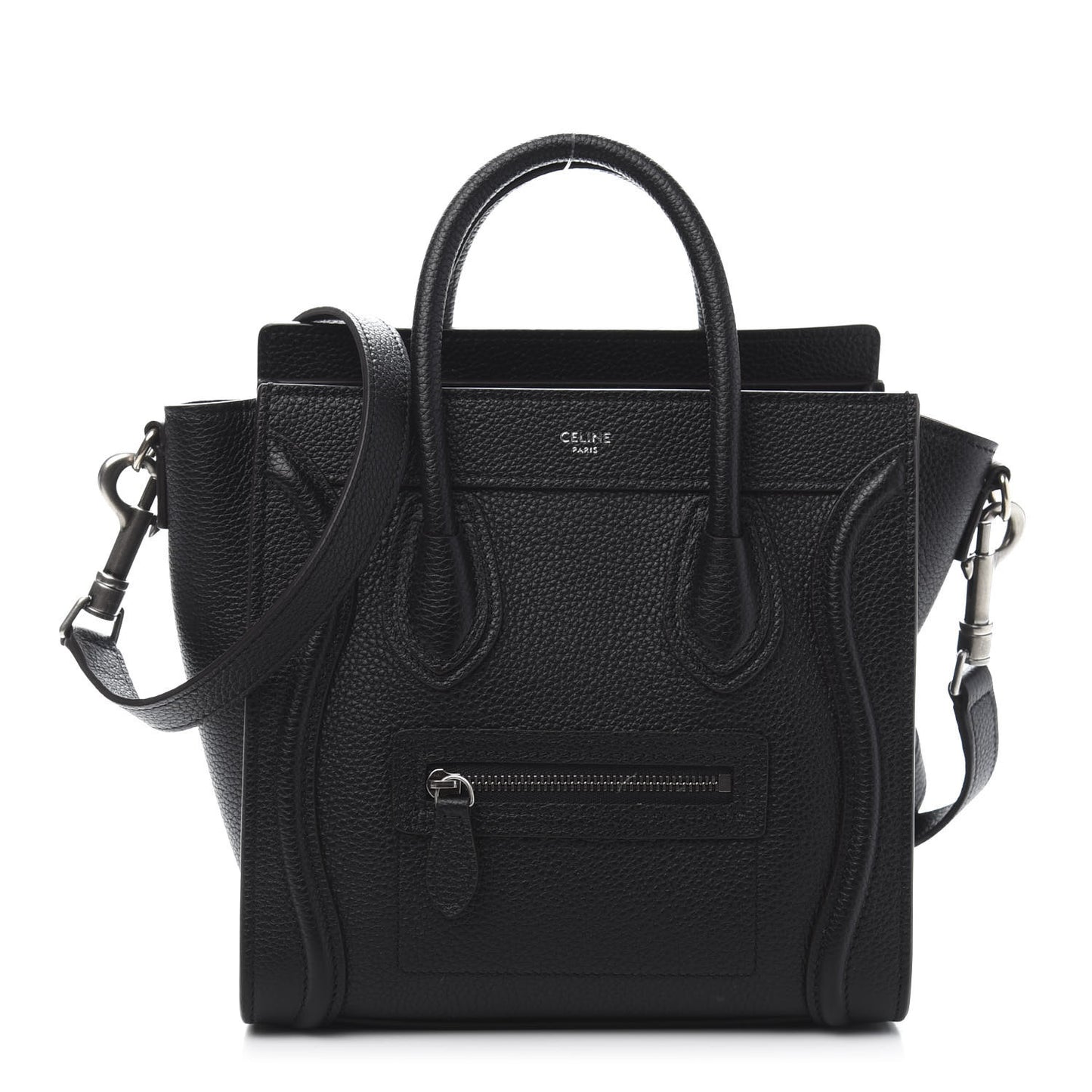 Drummed Calfskin Nano Luggage Black