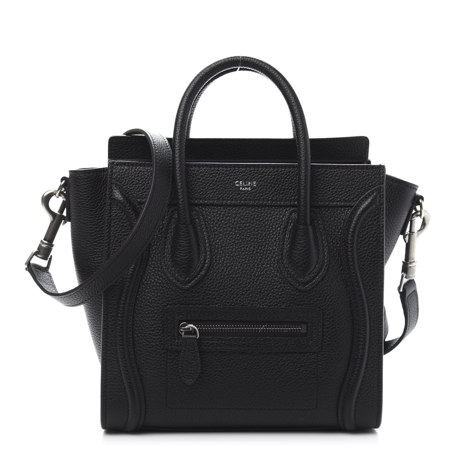 Celine Drummed Calfskin Nano Luggage Black 1 of 11