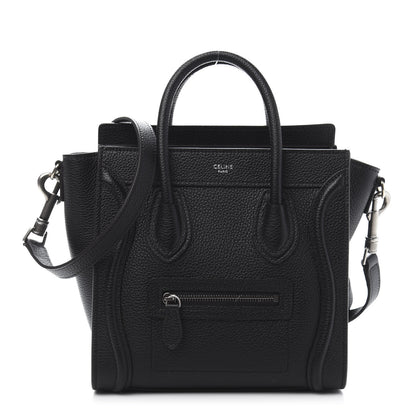 Celine Drummed Calfskin Nano Luggage Black 1 of 11