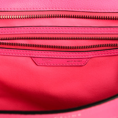 Celine Drummed Calfskin Mini Luggage Fluo Pink 6 of 9