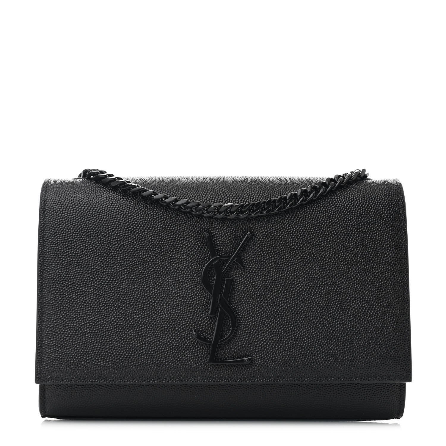 Saint Laurent Grain De Poudre Small Monogram Monochrome Kate Satchel Black 1 of 11