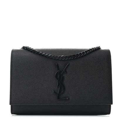 Saint Laurent Grain De Poudre Small Monogram Monochrome Kate Satchel Black 1 of 11