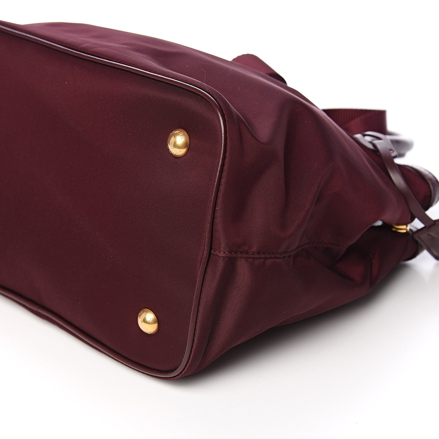 Tessuto Nylon Soft Calf Small Tote Granato